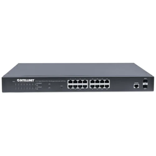 INTELLINET SWITCH 16 PUERTOS GIGABIT POE 2 SFP